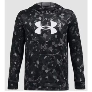 Under Armour Fleece Big Logo Printed Black/White Camo‎ Size Youth Large NWT